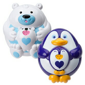 【美國ALEX】841B 841P 兒童洗澡玩具 漂浮噴泉親子企鵝/北極熊 /組