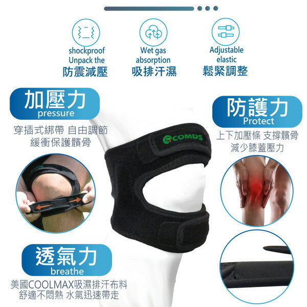 MIT COMDS 康得適 雙帶型護膝VU-02 (支撐髕骨/減震負荷/單入裝) 1