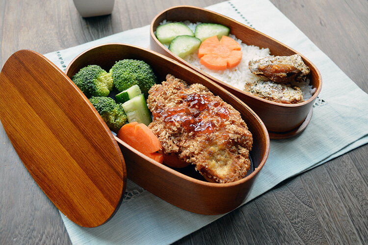 時尚の食器 日式木質雙層便當盒木質飯盒七天預購+現貨