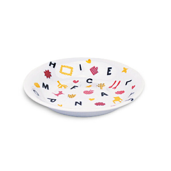 堯峰陶瓷 日本美濃燒8吋湯盤-紅字母 | 綠字母 圓盤 淺盤碟 菜盤 | 輕食族待客適用 | 野餐擺盤適用