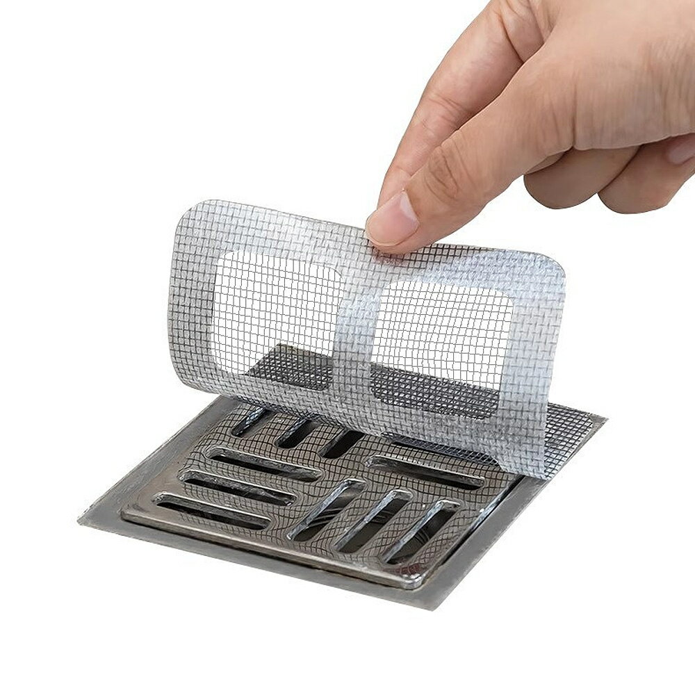 日本SP SAUCE黏貼式排水孔方形10x10公分毛髮濾網(1包20片)