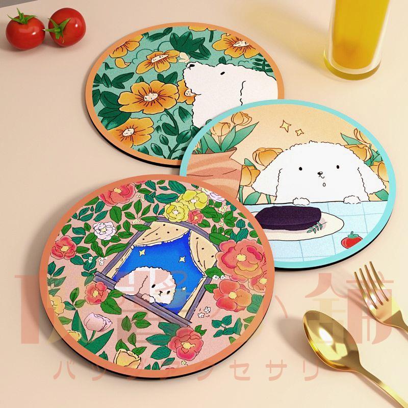 餐盤墊 防燙隔熱墊 杯墊 茶墊 IG風大號耐高溫可水洗家用可愛圓形【倪醬小鋪】