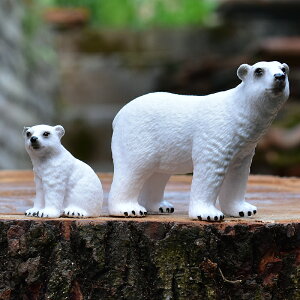 實心仿真動物模型兒童玩具野生動物玩偶微景觀擺件環保北極熊