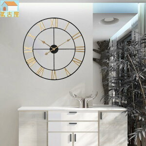 歐式掛錶簡約客廳時鐘 鐵藝靜音數字掛鐘 創意裝飾鐘