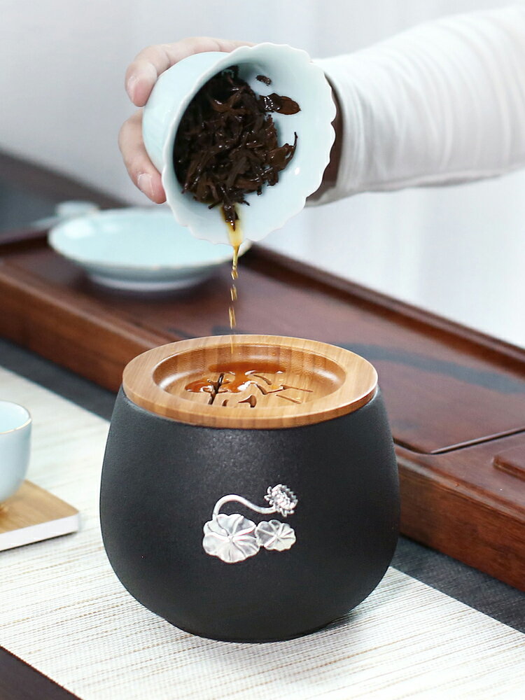 復古建水茶渣缸 功夫茶具配件茶洗水孟 大號杯洗陶瓷水洗茶洗帶蓋