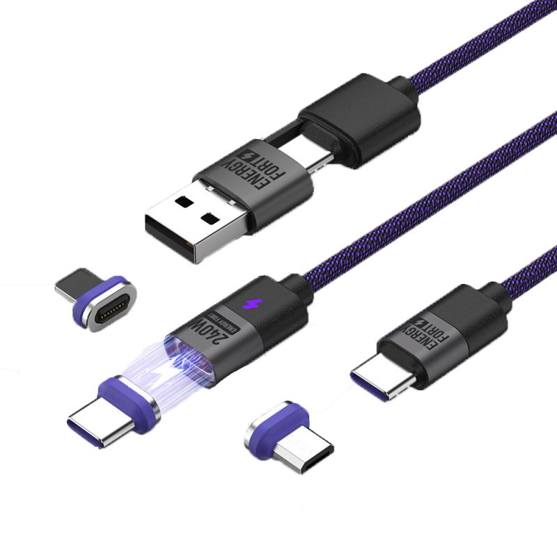 【APP4%點數】ENERGY FORT USB/Type-C 二合一磁吸線 ( 240W ) 充電線 傳輸線 自動吸附 適用 iPhone Type-C 安卓
