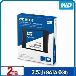 WD SSD 2TB 2.5吋 3D NAND固態硬碟 藍標 ** 五年保固 **