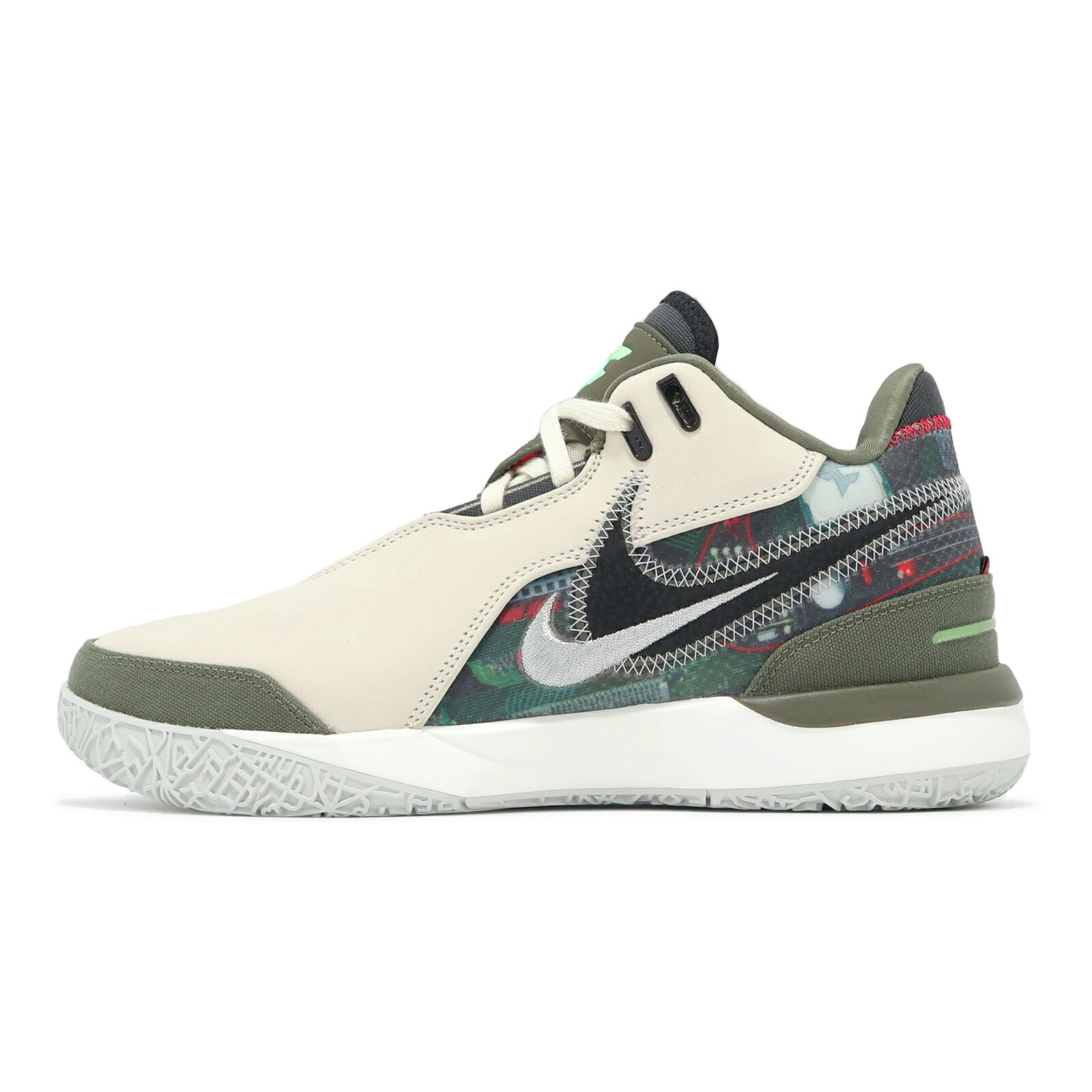 Nike 籃球鞋 ZM LeBron NXXT GEN AMPD FaZe EP 男鞋 聯名 米白 綠 電競 HF0716-200
