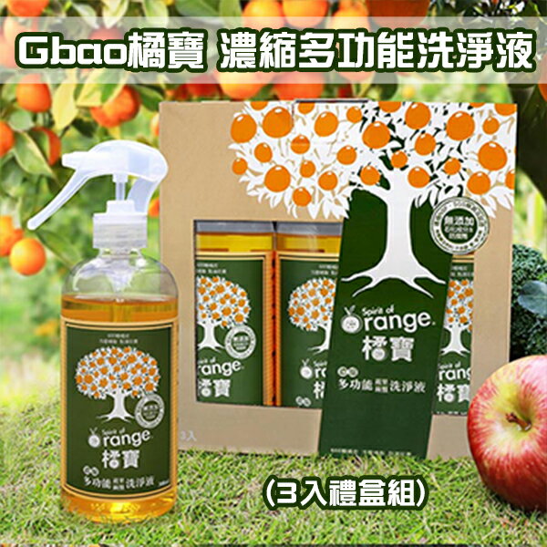 【富樂屋】Gbao橘寶 濃縮多功能洗淨液 99.9%抑菌 (三入組)