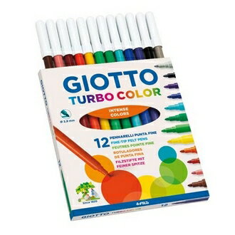 【義大利 GIOTTO】416000 可洗式兒童細頭彩色筆 12色/盒