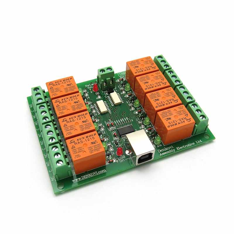 Denkovi USB 8 Channel 自動化繼電器板 12VDC Relay Board for Automation [2美國直購]