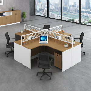 簡約現代屏風工作位辦公室職員辦公桌辦公室桌子四人卡