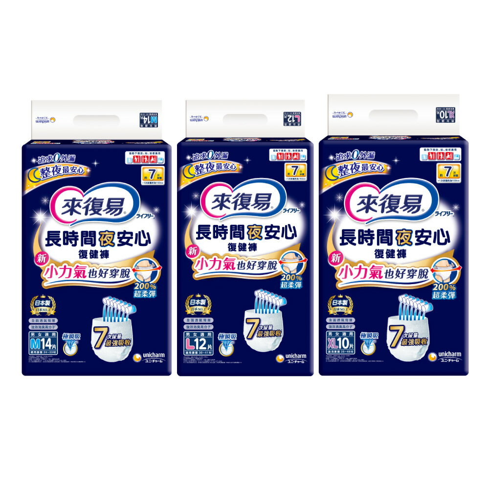 [點數回饋] 【箱購】來復易 長時間夜安心復健褲 (M~XL號/4包/箱)｜褲型紙尿褲【杏一】
