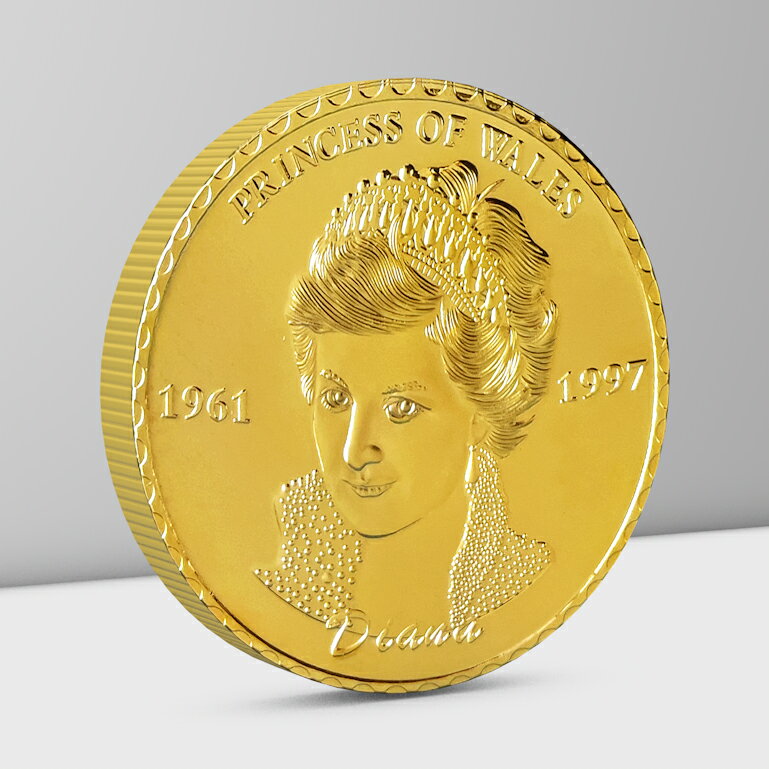 戴安娜王妃人物硬幣收藏 英國公主小禮品金屬徽章把玩幸運金銀幣 9