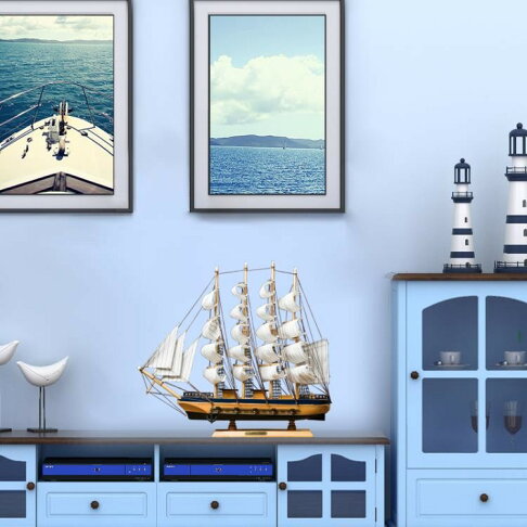 店長推薦擺件玻璃帆船擺設漂流瓶中船模型創意家居裝飾品工藝家居裝飾 1