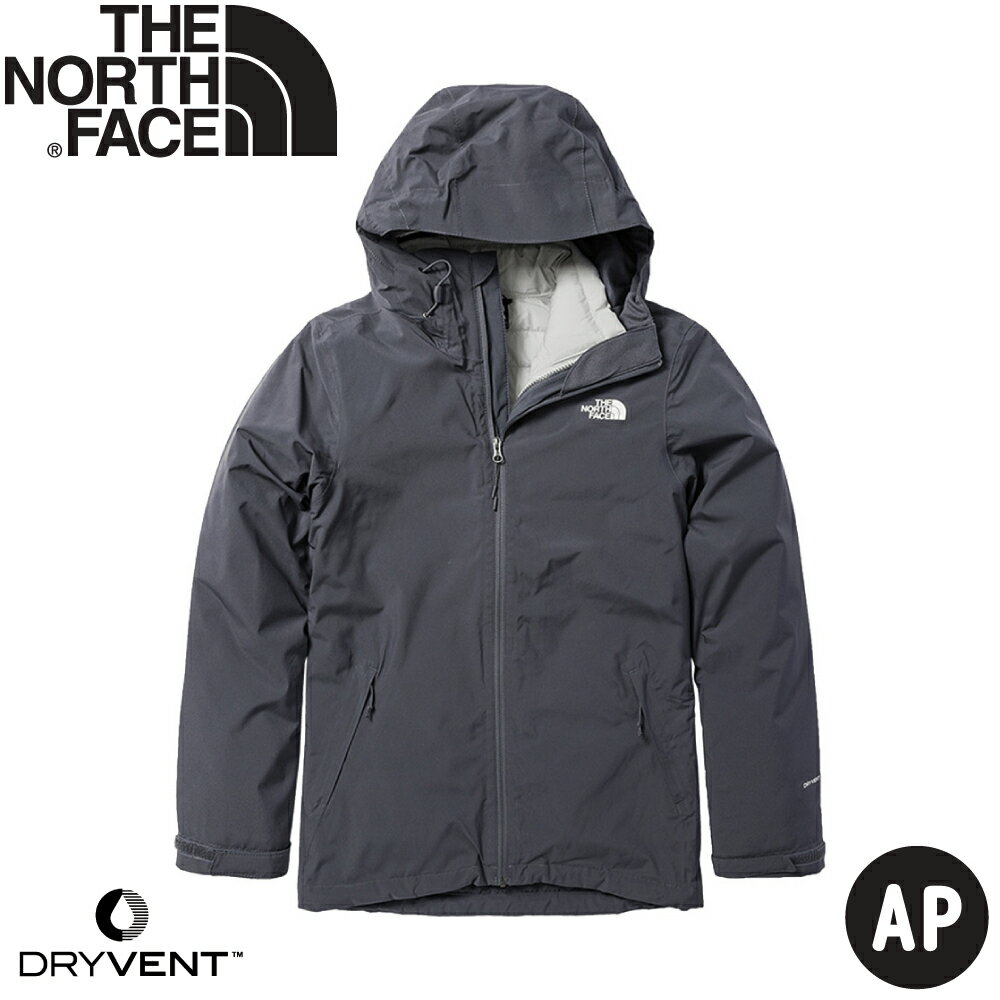 【The North Face 女 DryVent防水兩件式化纖外套AP《灰》】5B1X/防水外套/防風外套