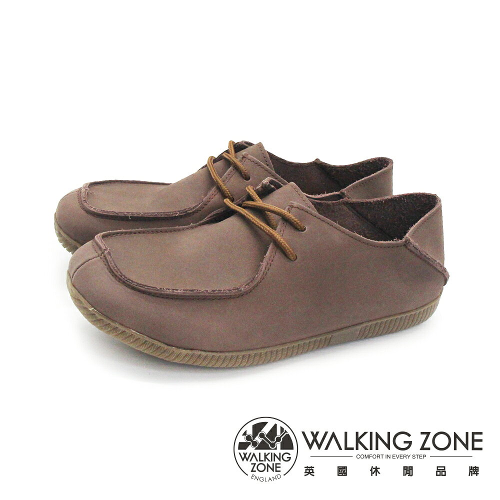 WALKING ZONE(女)可踩式雙穿休閒女鞋-咖啡色