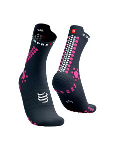《Compressport 瑞士》Pro Racing Socks V4.0 Trail V4 越野跑襪 磁鐵灰粉 Magnet/Magenta