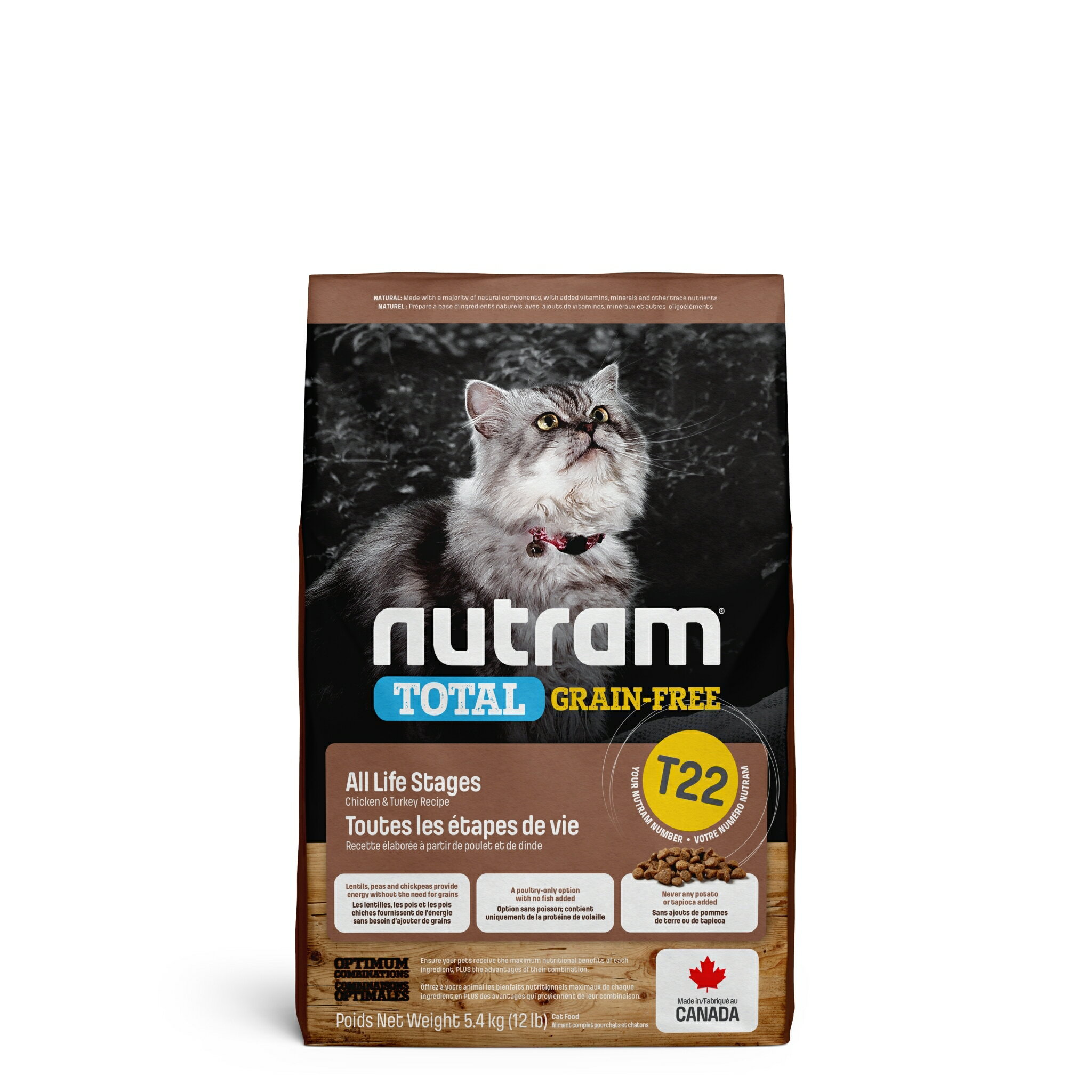 Nutram紐頓 - T22無穀挑嘴全齡貓(火雞+雞肉) 5.4Kg