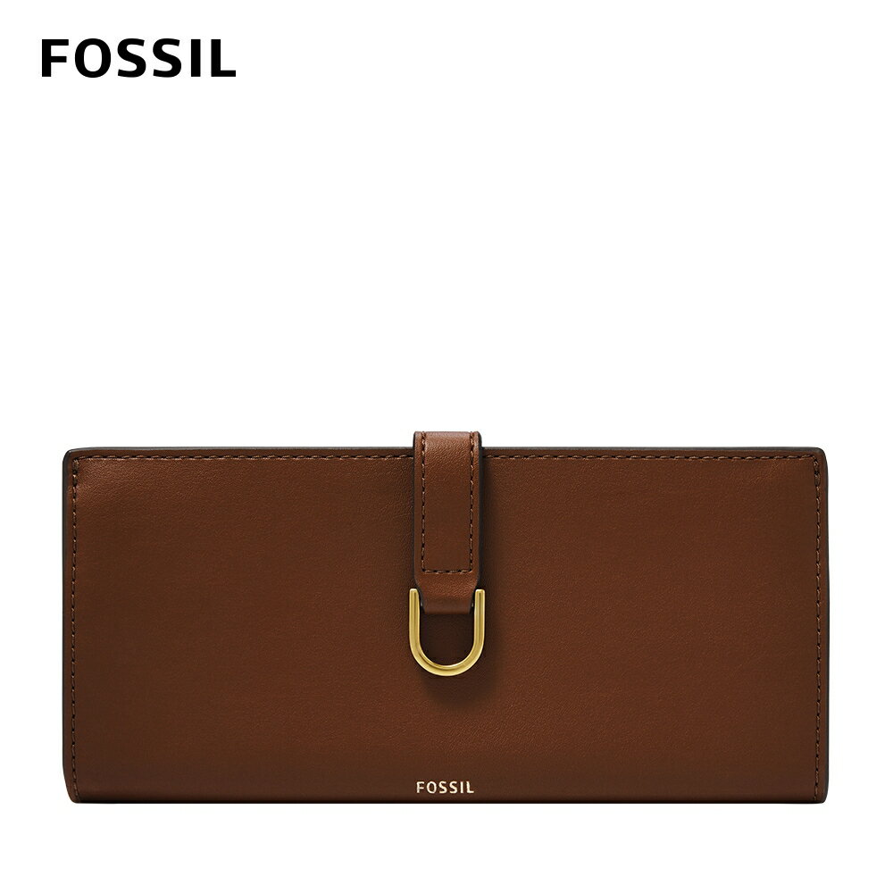 送禮首選★FOSSIL Kier 仙人掌純素皮革掀蓋扣式長夾-咖啡色 SL6554200【美國時尚品牌】 附防塵袋+提袋【全館滿額折價★FOSSIL全系列包夾送美妝蛋】