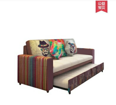沙發床可折疊客廳雙人三人小戶型單人多功能簡約現代布藝推拉兩用 快速出貨