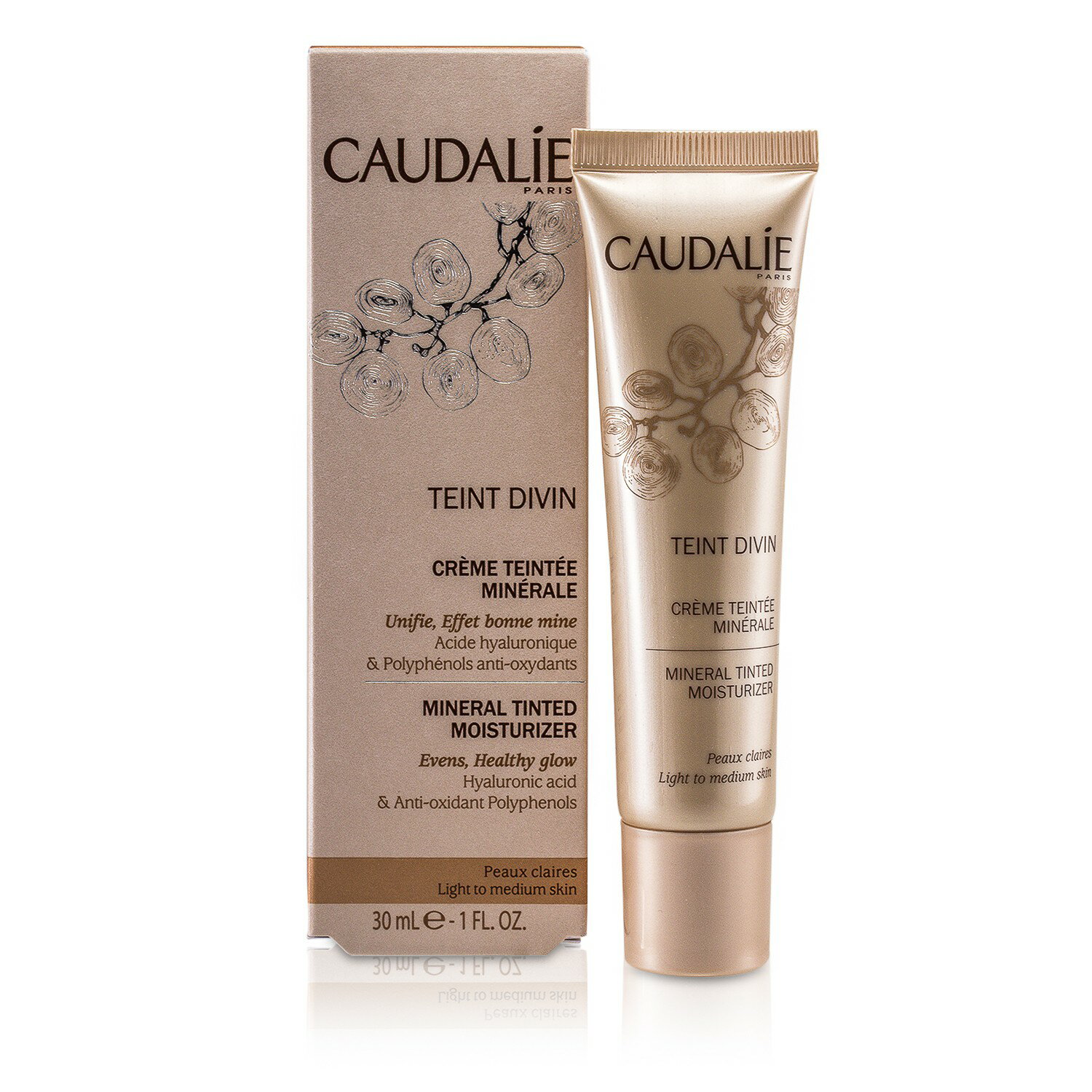 歐緹麗 Caudalie - 保濕美肌修飾霜 - 白晢至中等膚色 Teint Divin Mineral Tinted Moisturizer