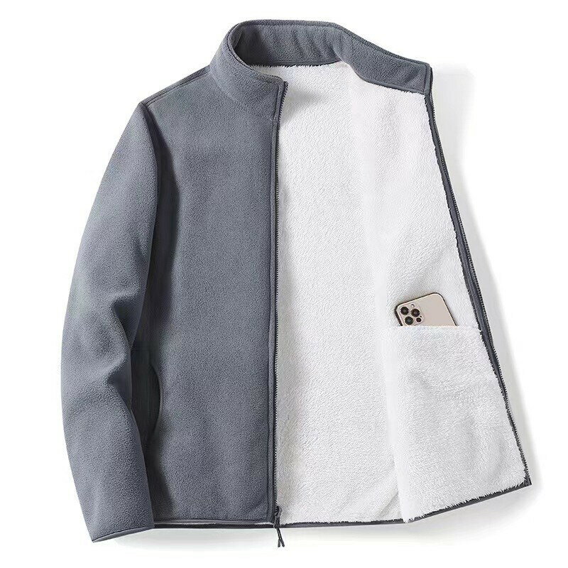 【秋冬新品】M-5XL大碼保暖外套 羊羔絨外套 男裝外套 立領絨衣戶外男秋冬加厚衕款保暖搖粒絨加絨外套開衫休閒