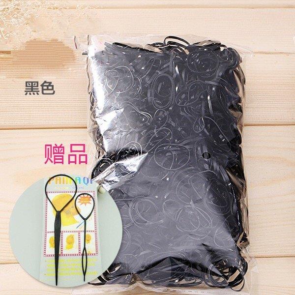 韓版小橡皮筋不傷發圈加厚一次性女孩成人扎頭發繩黑色頭飾品兒。