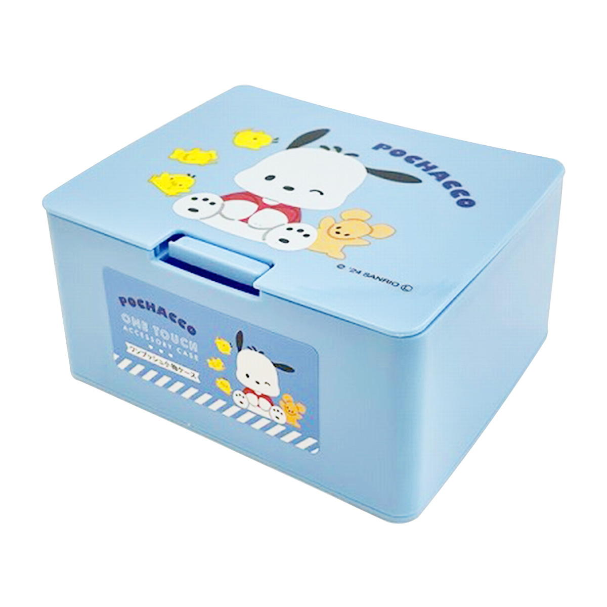 asdfkitty*帕恰狗小雞 按壓彈蓋式方型收納盒 置物盒 整理盒-日本正版商品