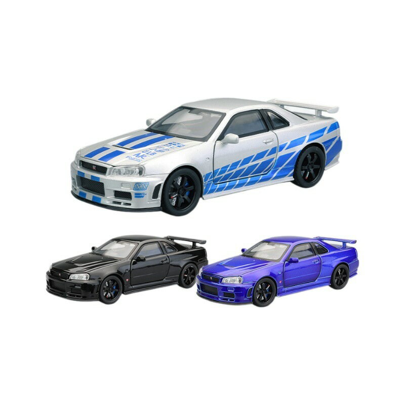 【聲光效果】1:32 日產GTR R34 模型車 合金車 模型玩具 收藏贈禮 小車愛好者