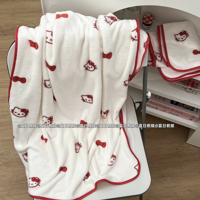 可愛Hello Kitty浴巾女毛巾兩件套吸水速乾加厚加大卡通洗澡裹巾