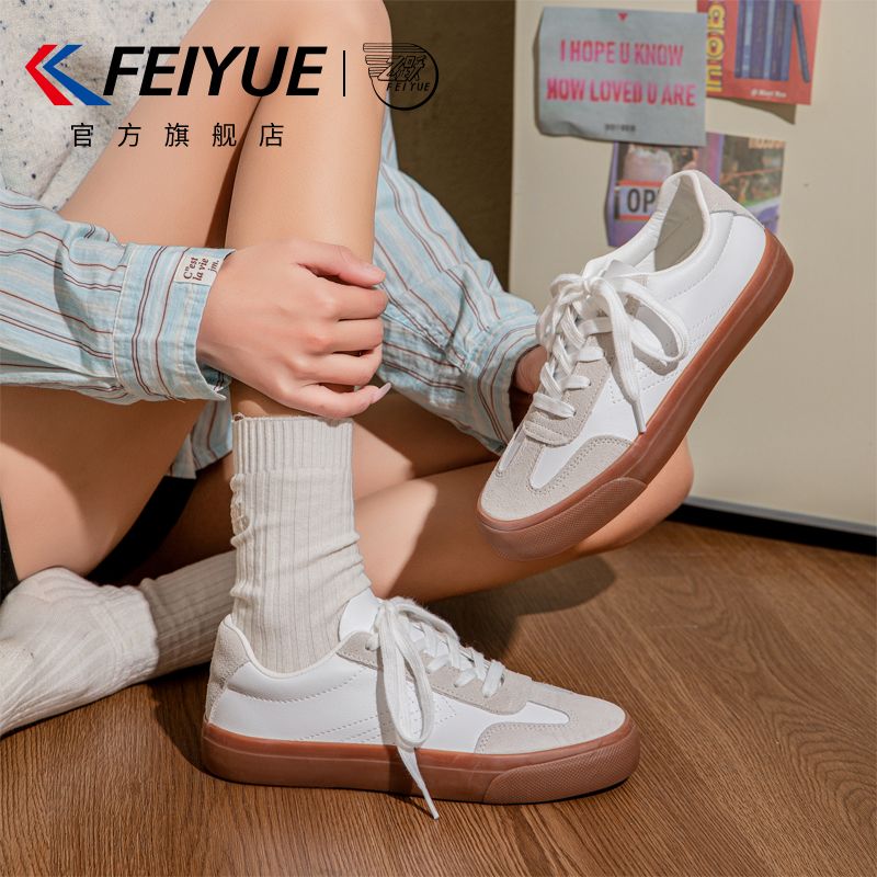 【元素運動】feiyue/飛躍女鞋板鞋子2025春季新款圓頭小白鞋情侶款時尚德訓鞋
