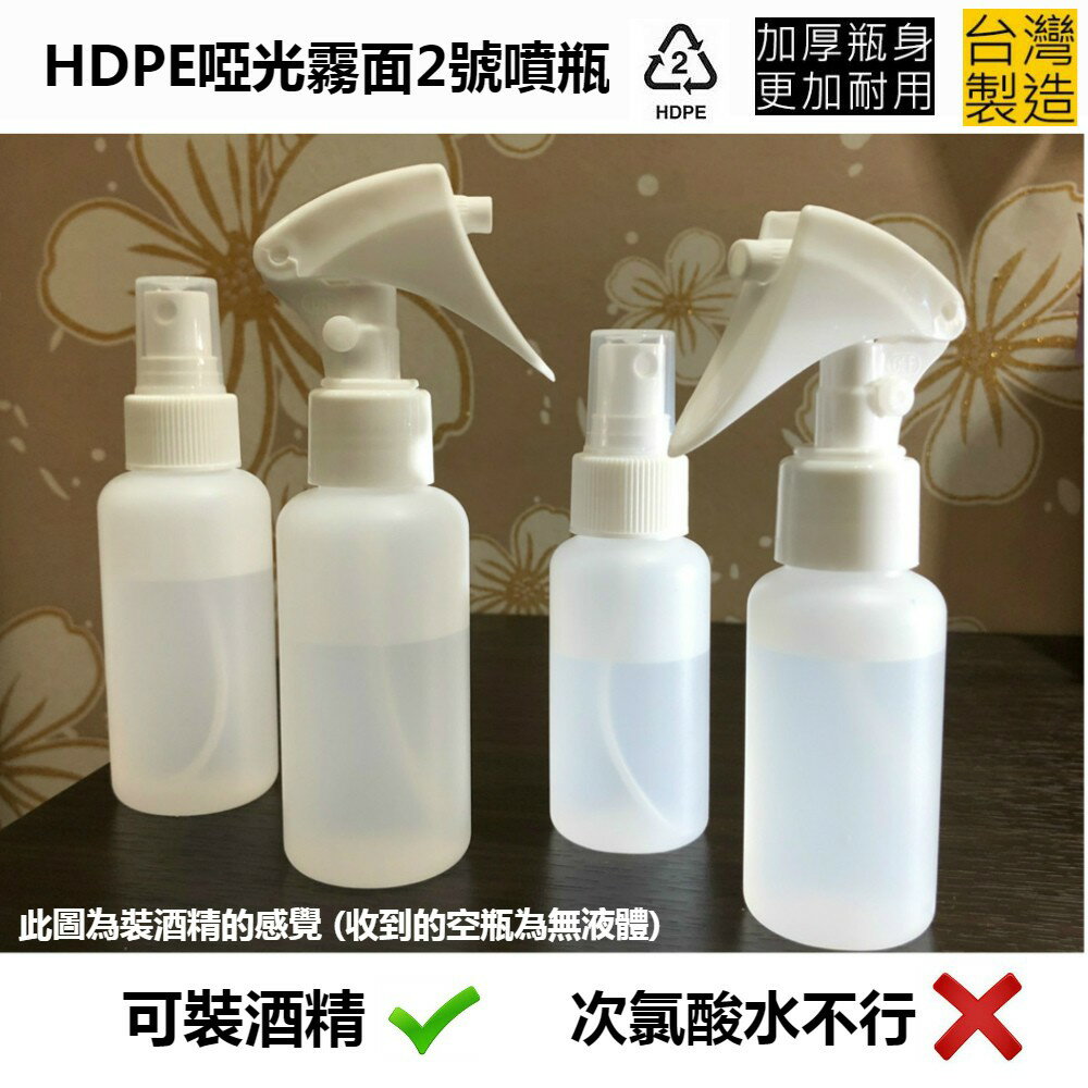 HDPE2號啞光霧面噴瓶60ml 可分裝酒精消毒水化妝水噴霧空瓶U-057【官方