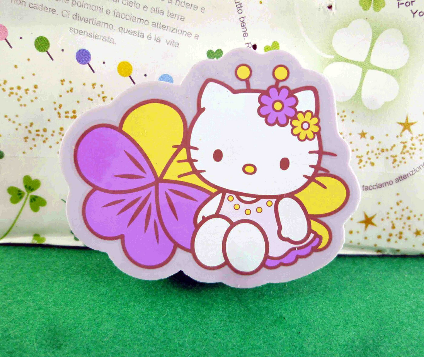 【震撼精品百貨】Hello Kitty 凱蒂貓 造型橡皮擦-紫百合 震撼日式精品百貨