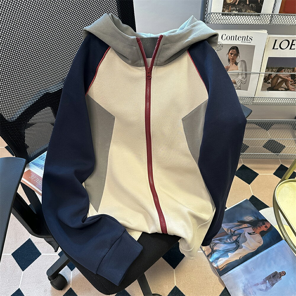＊ORead＊華棉天鵝絨加絨加厚冬季拼色外套(圖片色M~4XL)
