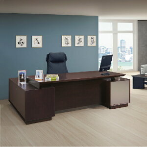 【 IS空間美學 】7.8尺墨斯特全木皮雙色主管桌(2023B-108-1) 辦公桌/電腦桌/會議桌