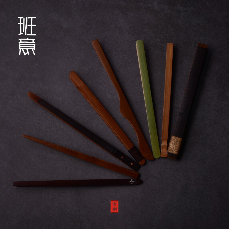 黑檀實木茶夾功夫竹製茶杯夾茶葉夾鑷子茶具紅木夾六君子茶道配件1入