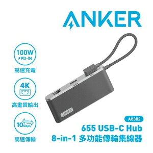 【最高22%回饋 5000點】ANKER A8382 655 USB-C Hub 8-in-1 多功能傳輸集線器原價2190(省100)