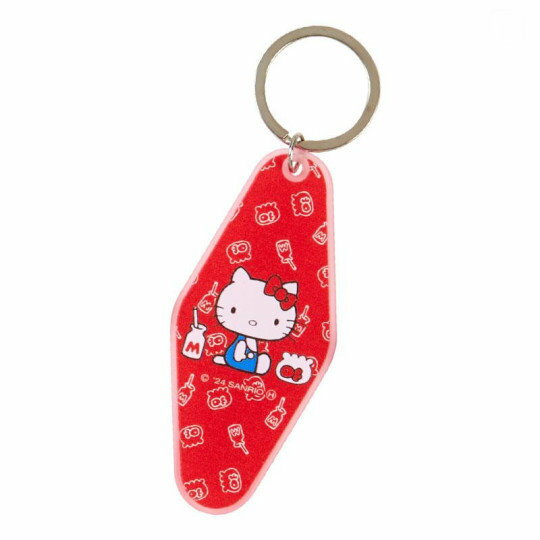 asdfkitty*KITTY 50週年紀念 復古吊牌鑰匙圈-牛奶金魚-吊飾 掛飾-日本正版商品