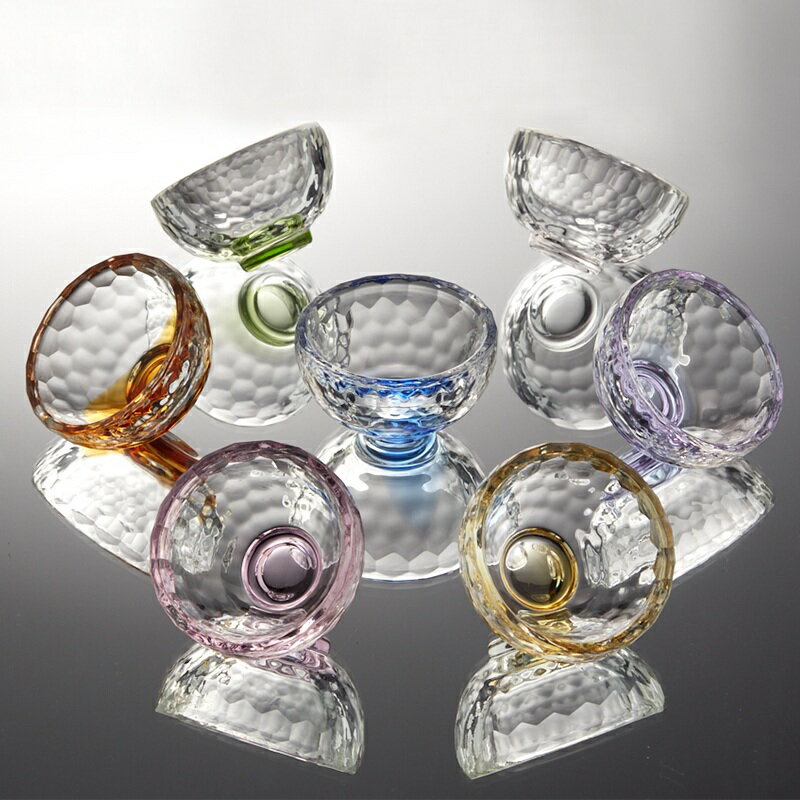水晶茶杯耐熱透明純色玻璃七彩碗套裝供水杯供佛杯碗面膜調配碗
