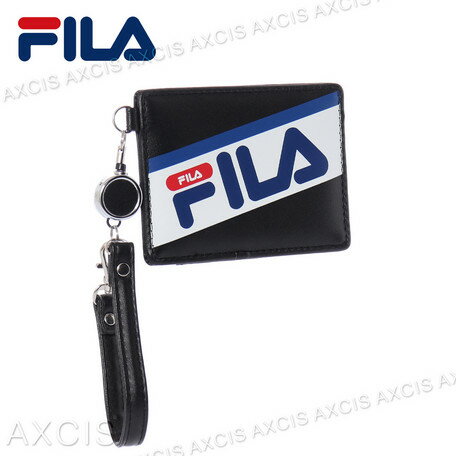 大賀屋 日貨 FILA 捲軸 票卡套 伸縮 票卡套 證件套 皮質 悠遊卡套 學生證 識別證 正版 J00017785