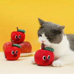 『台灣x現貨秒出』zeze蘋果造型木天蓼內含貓薄荷響紙貓咪玩具 寵物玩具 發聲玩具 貓咪解悶 陪伴玩具