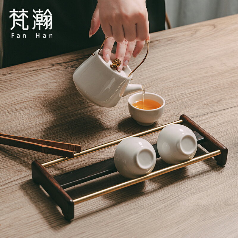 梵瀚 實木功夫茶杯架置物架家用茶幾多層簡約瀝水茶具茶杯收納架