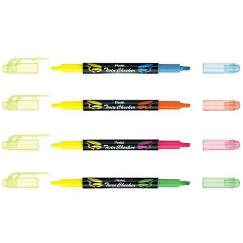 飛龍PENTEL SLW8 雙色螢光筆 1.0-3.5mm 1