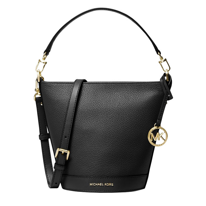 MICHAEL KORS 水桶包 鵝卵石紋真皮 手提包 斜揹包 肩揹包 M12444 黑色MK(現貨)▶指定Outlet商品5折起☆現貨【送禮首選★APP下單點數4倍送】