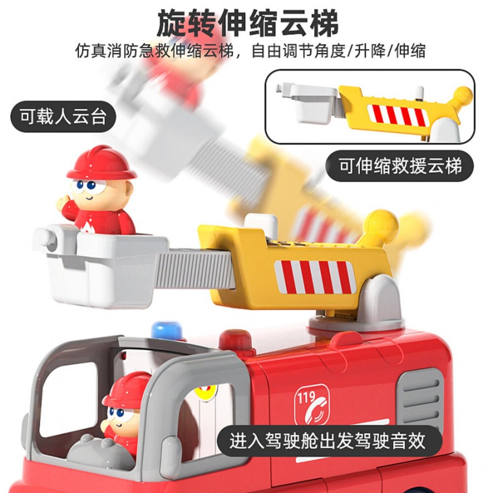 媽媽買 消防車玩具 救護車玩具 兒童救援車 聲光消防車 醫護救援玩具 親子互動玩具 幼兒角色扮演 2