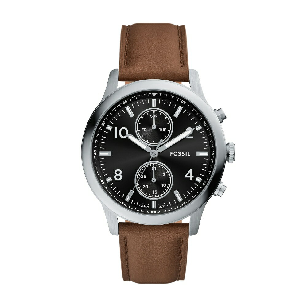 送禮首選★FOSSIL Bennett 神秘黑多功能皮革手錶 BQM7091 附提袋