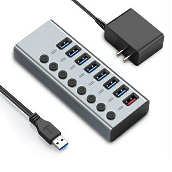 工業級 群控 獨立開關 多孔 USB HUB 集線器 多工 傳輸 充電 擴充 分線器 iPhone 安卓 手機 『無名』 T02102 2