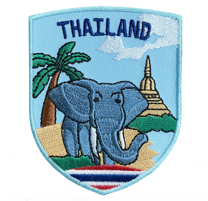 泰國 大象 地標電繡刺繡布章 貼布 布標 燙貼 徽章 肩章 識別章 背包貼