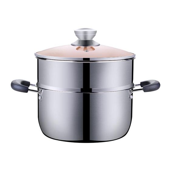湯鍋不銹鋼家用加厚鍋具燜鍋煮鍋火鍋電磁爐燃氣單層層小蒸鍋